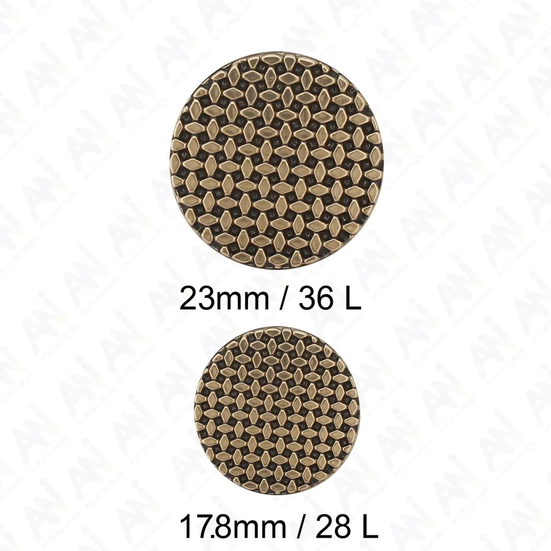 Geometric Grid Buttons for Clothing | 18mm(28L) & 23mm(36L)