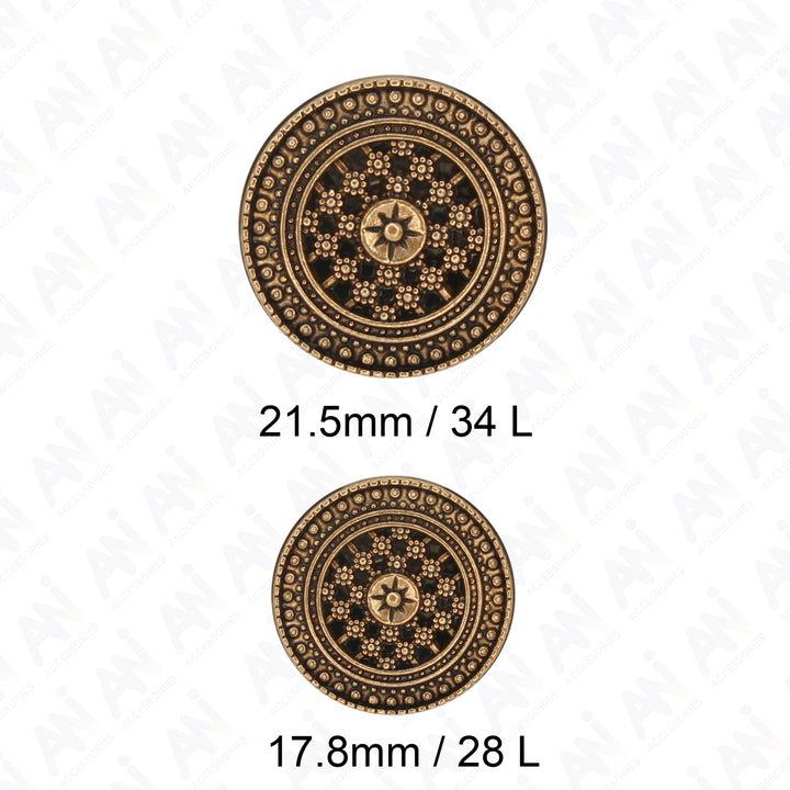 Cosmic Floral Bloom Metal Buttons