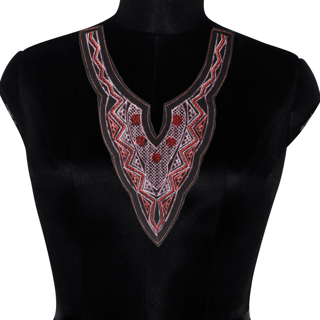 Folk Style Embroidery Neck Applique