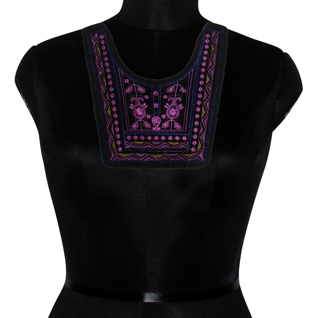 Magenta Color Ethnic Neckline