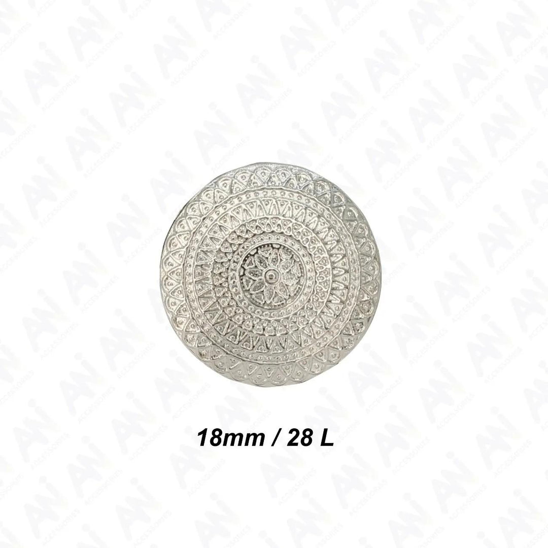 Embossed Floral Metal Buttons | 18mm(28L) & 23mm(36L)