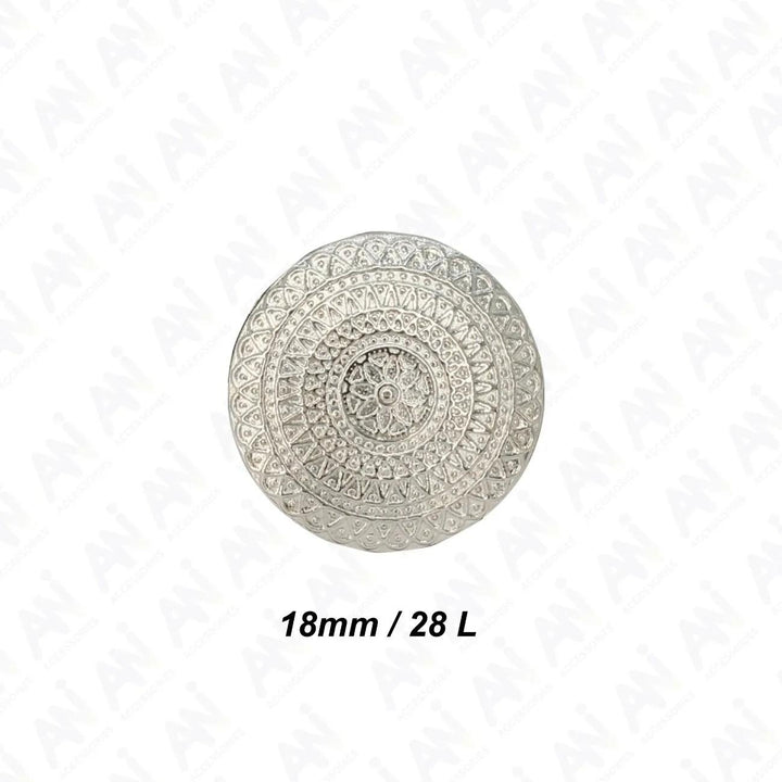 Embossed Floral Metal Buttons | 18mm(28L) & 23mm(36L)