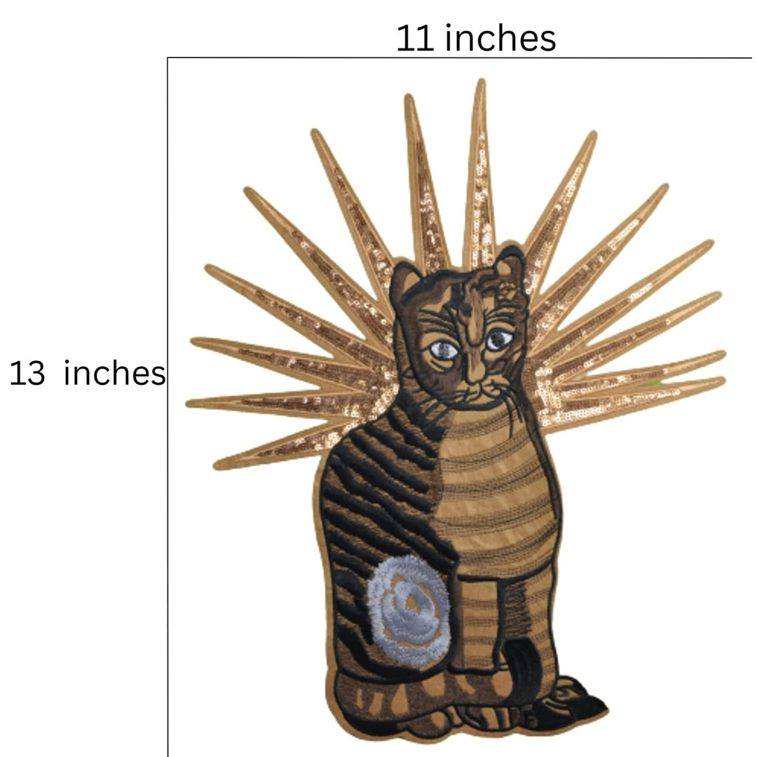 Ani Accessories Large Sequins Patch Egypt (13x11 inches) Apollo Cat Sew on Patches for Clothes Back Embroidered Patches for Denim Jackets