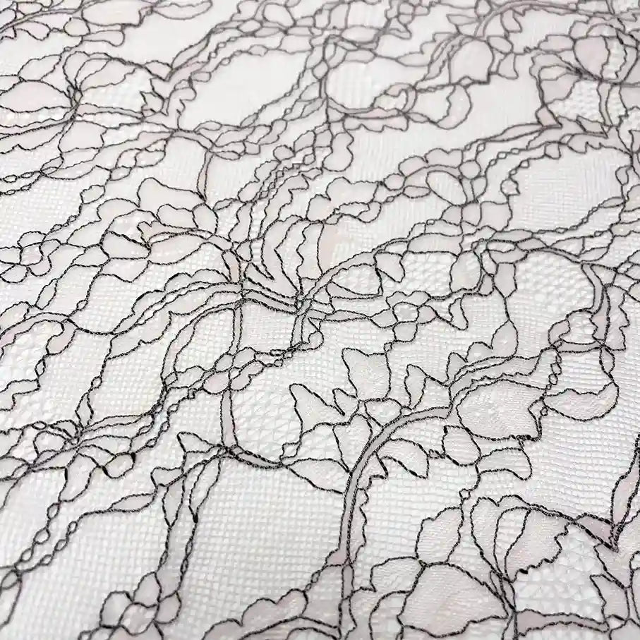 Pink French Leavers Lace Style fabric | 60 inches