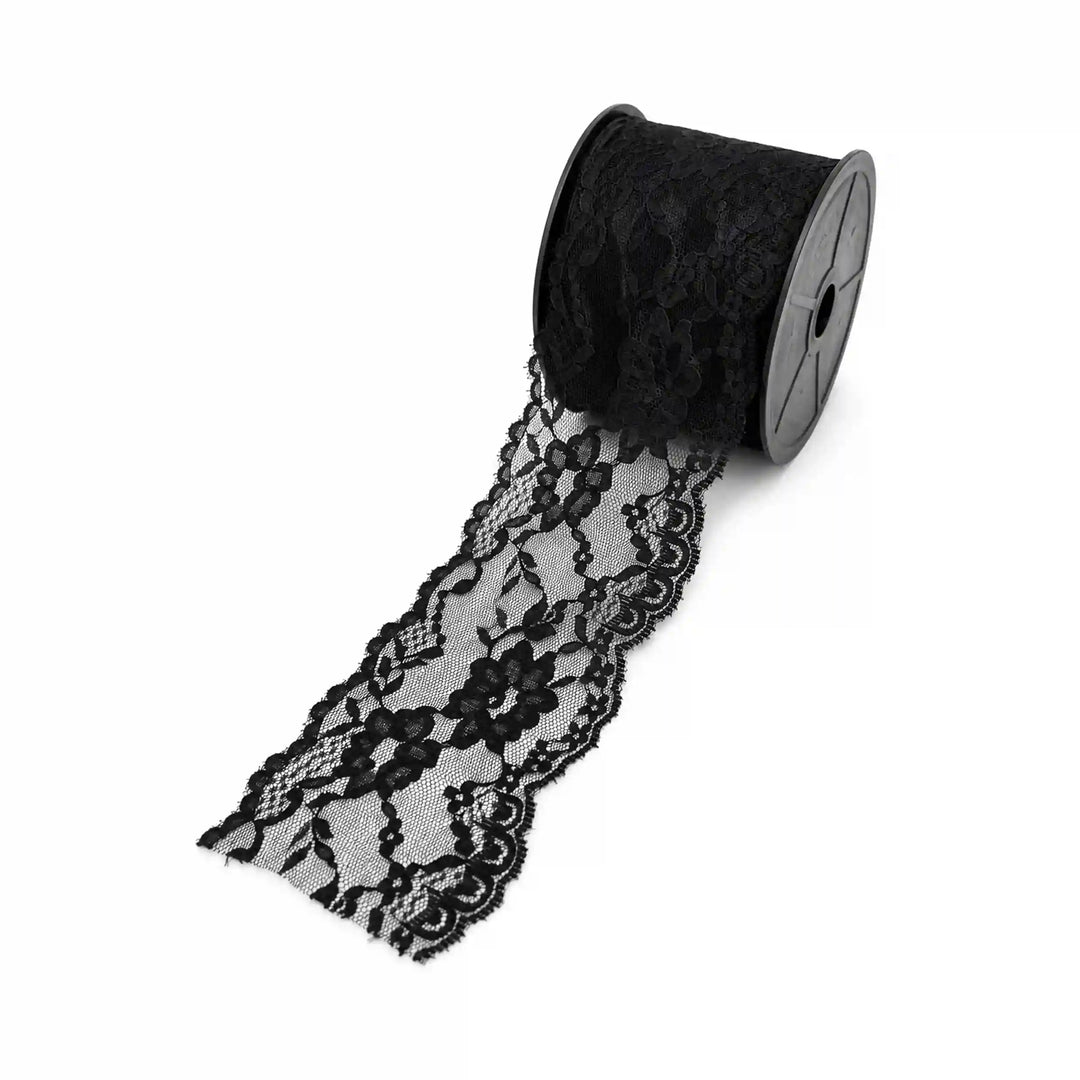 Black Floral Pattern Lace | 5 Meters | SKU-B57