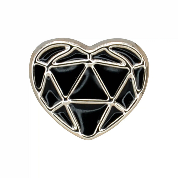 Heart-Shaped Geometric Lapel Pin with Butterfly Clutch | 11mm