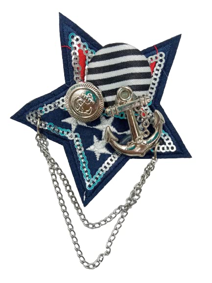 Anchor Star Sequins Brooch