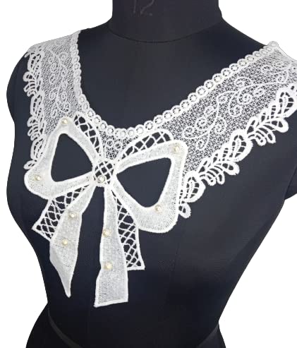 V-Neck Lace Trim with Bow Detail