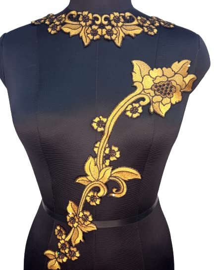 Golden Ornate Floral Neckline