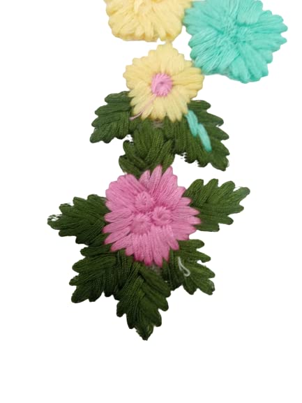 2 Piece Colorful Embroidered Floral Flower Sew On Applique Patch