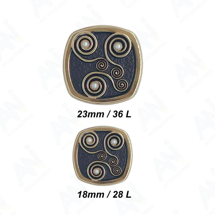 Decorative Pearl Apparel Metal Buttons | 	18mm(28L) & 23mm(36L)