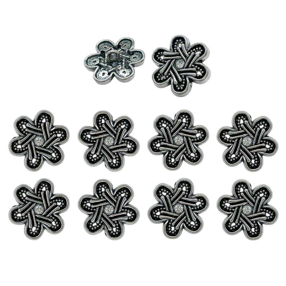 Elegant Ornate Flower Design Buttons for Apparel