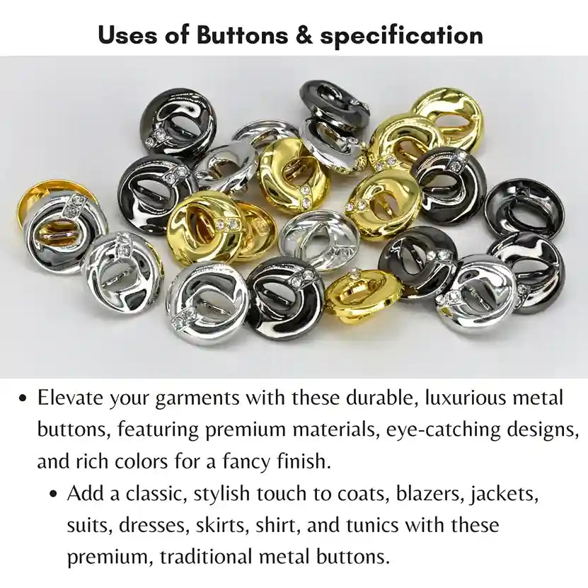 Slotted Metal Button | 23mm, 18mm & 15mm