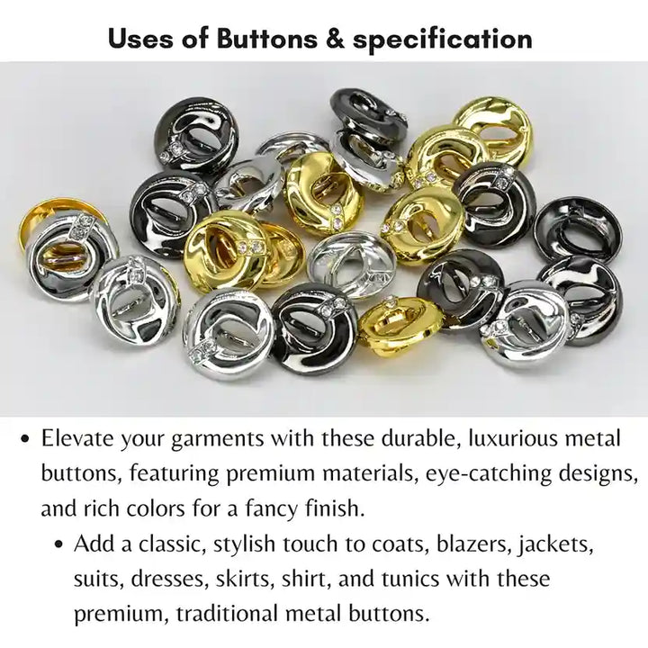 Slotted Metal Button | 23mm, 18mm & 15mm
