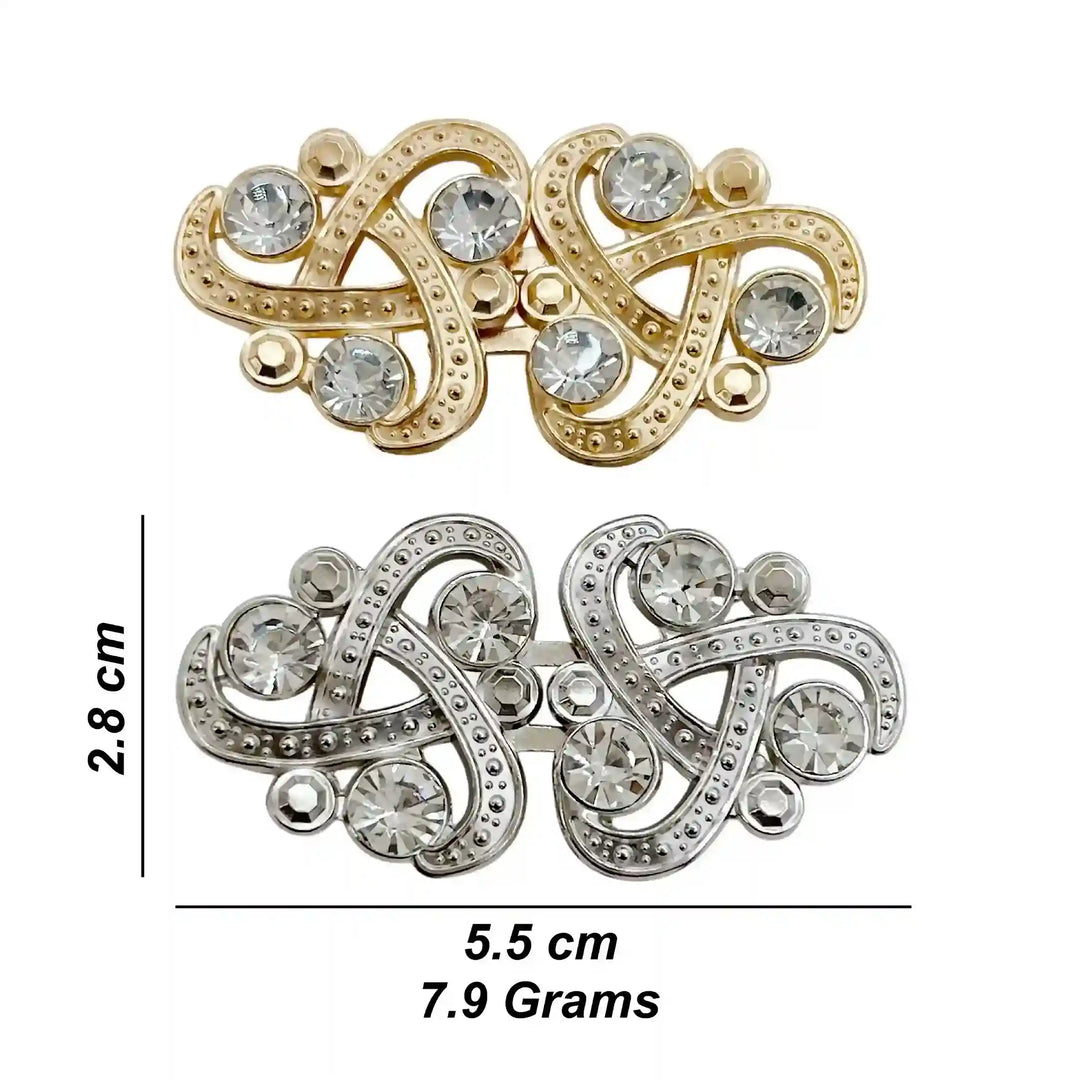 Triple-Loop Rhine Stone Frog Closure Buttons