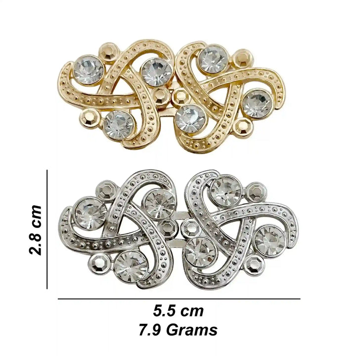 Triple-Loop Rhine Stone Frog Closure Buttons