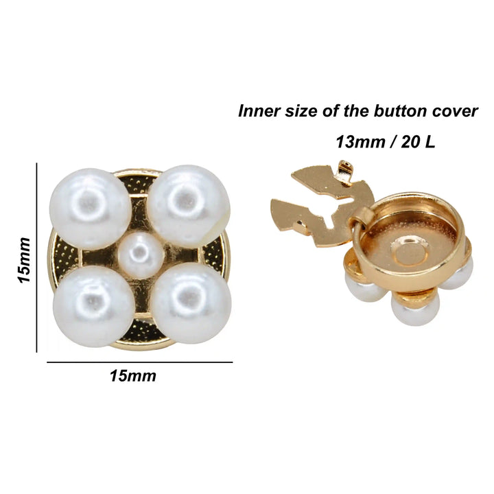 Peral Style Flower Cover Button