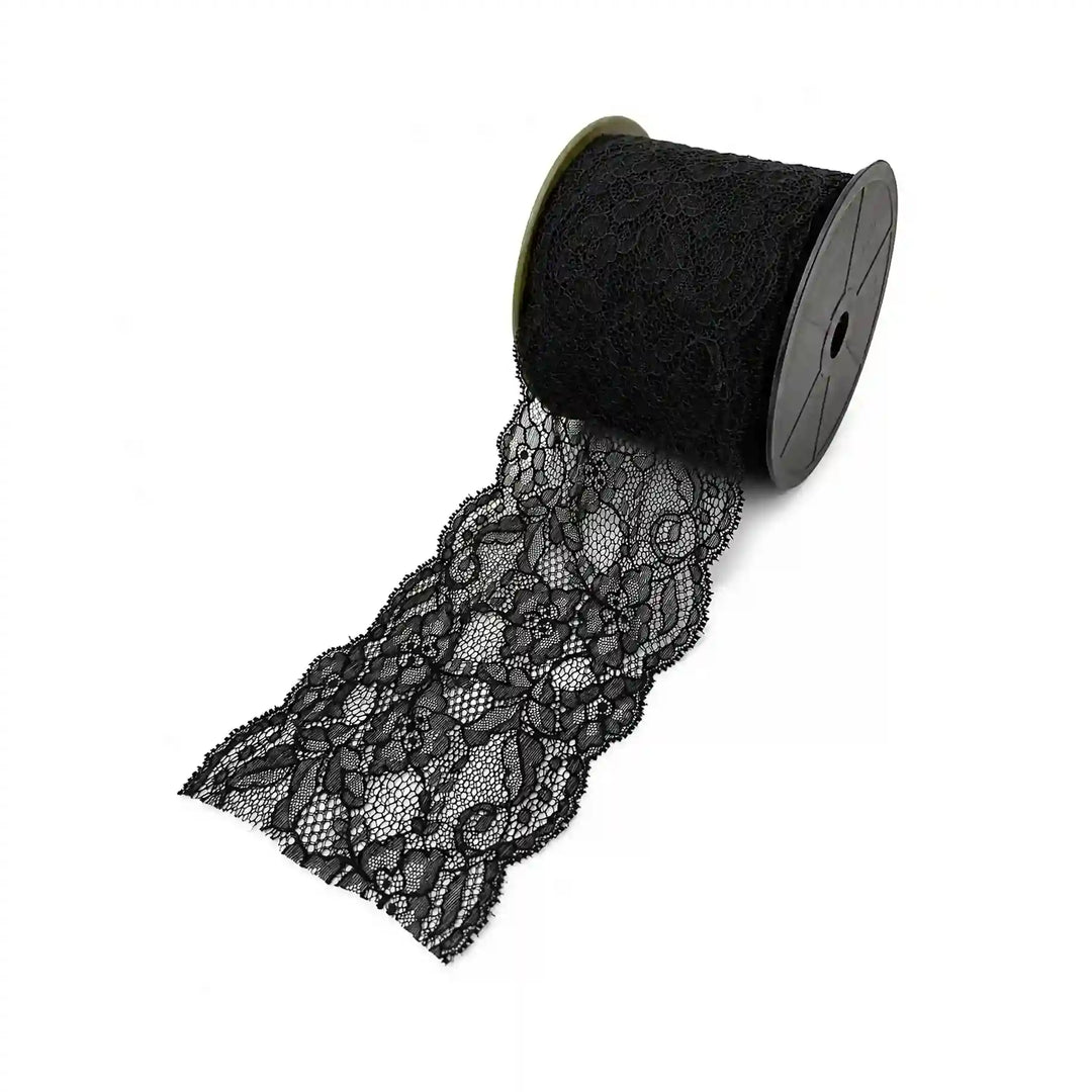 Black Ornate Floral Lace | 5 Meters | SKU-B103