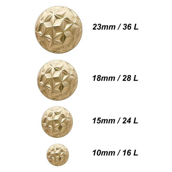 Geometric Metal Buttons for Clothing and Crafts