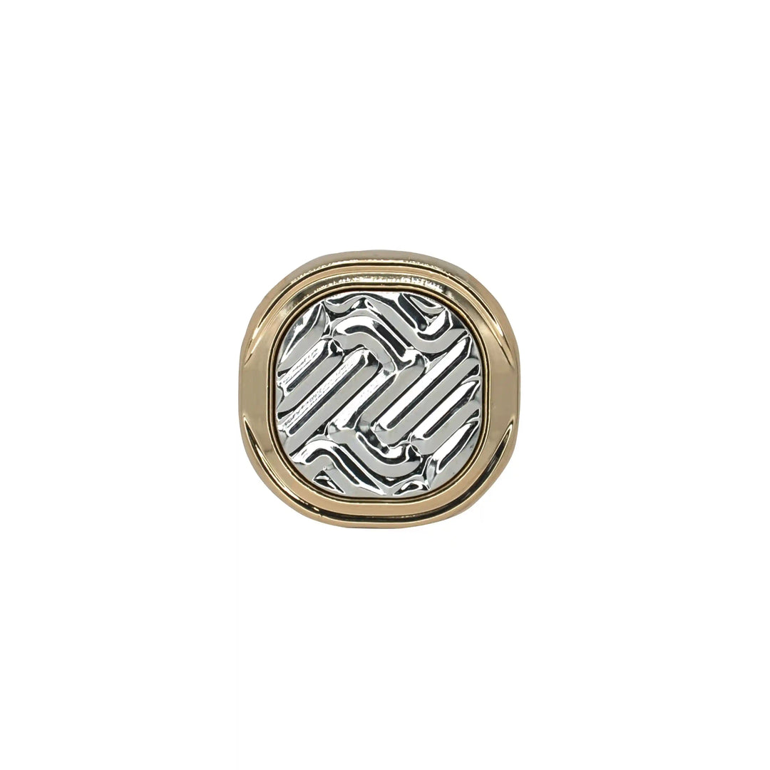 Metallic Herringbone Inlay Metal Buttons | 18mm (28L), 20mm (32L) & 23mm (36L)