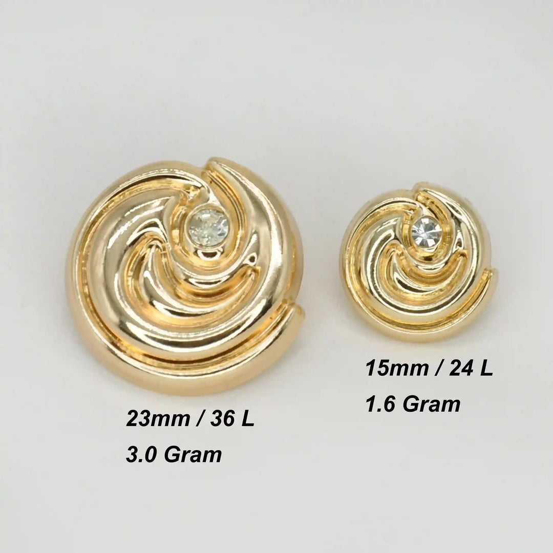 Spiral Metal Button | 15mm(24L) & 23mm(36L)
