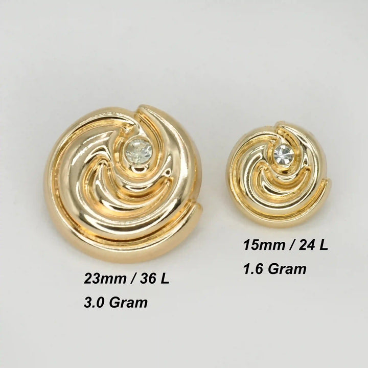 Spiral Metal Button | 15mm(24L) & 23mm(36L)