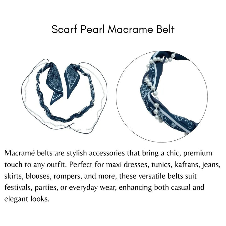 Scarf Pearl Macramé Belt