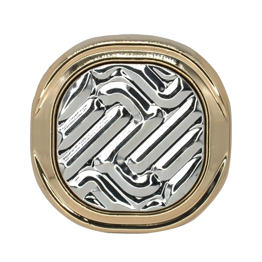 Metallic Herringbone Inlay Metal Buttons | 18mm (28L), 20mm (32L) & 23mm (36L)