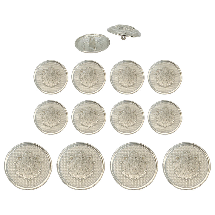 Embossed Floral Metal Buttons