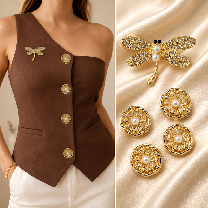 Dragon Fly & Pearl Button Combo Pack