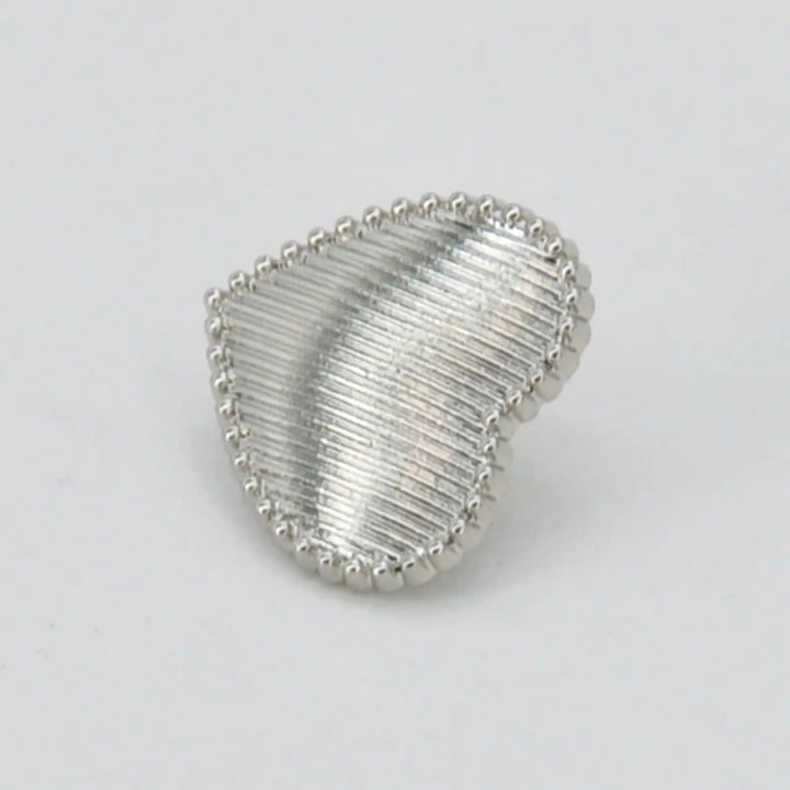 Ribbed Heart Shape Metal Button | 12mm (20L)