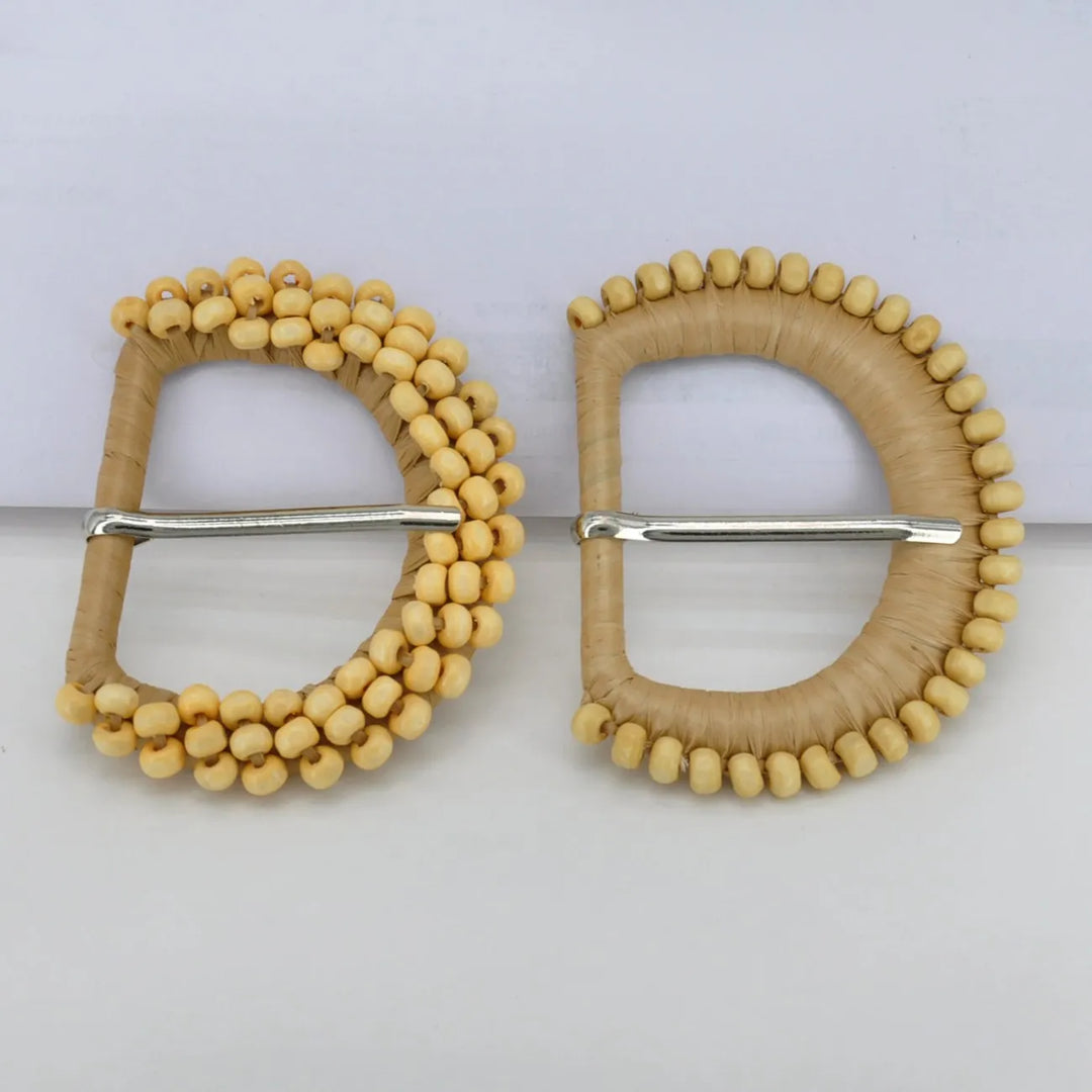 Handmade Beaded Raffia Buckle