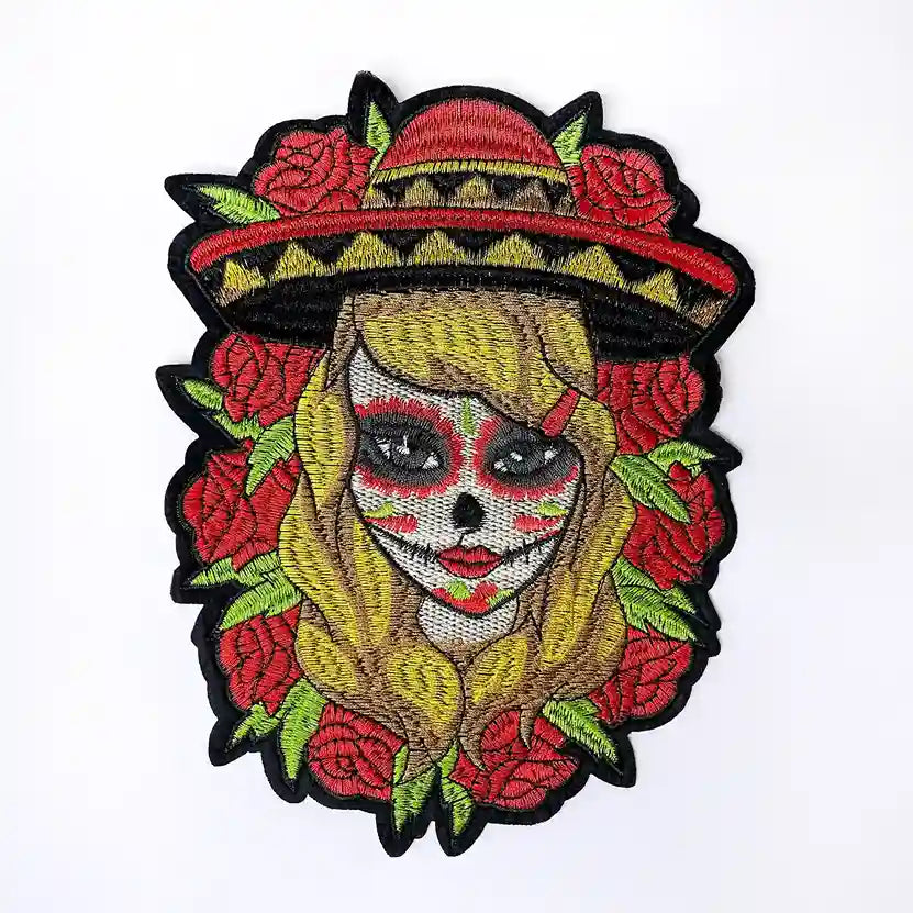 La Catrina Sombrero Embroidered Hot-Fix Patch