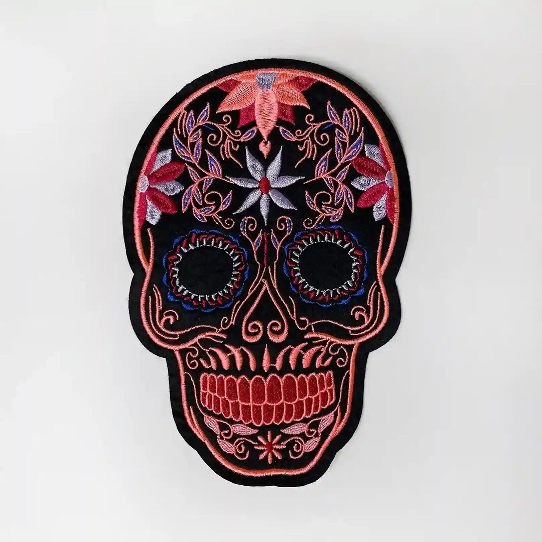 Bohemian Sugar Skull Embroidery Hot-Fix Patch