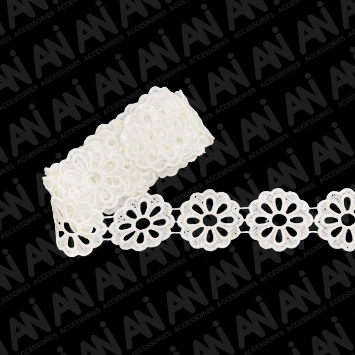 Round sunflower Venetian Sequins Lace Trim | 2 Meter