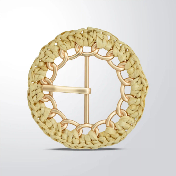 Woven Chain Raffia Buckle
