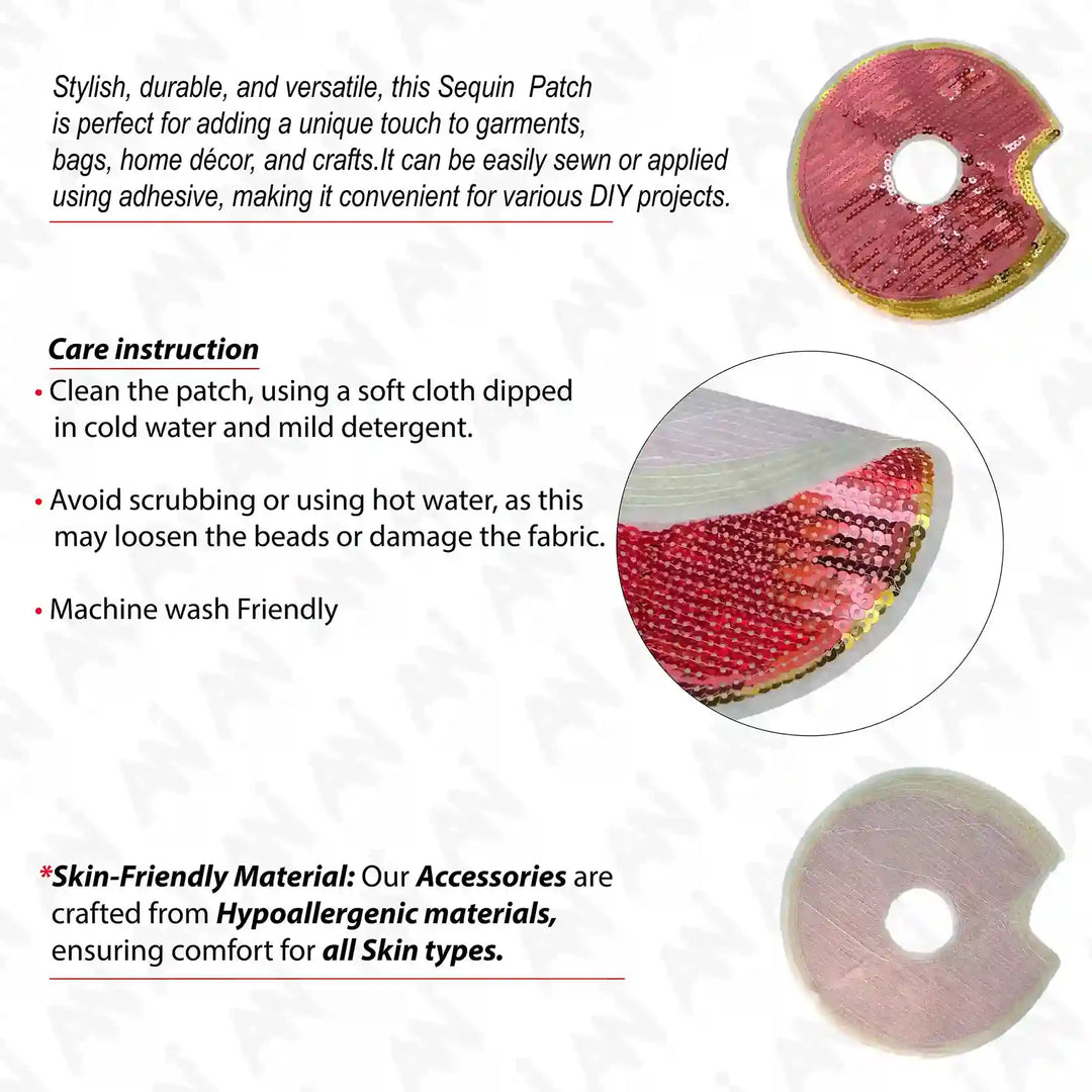 Pink Sequins Donut Patch
