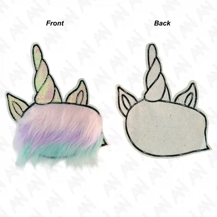 Rainbow Fur & Sequins Unicorn Patch