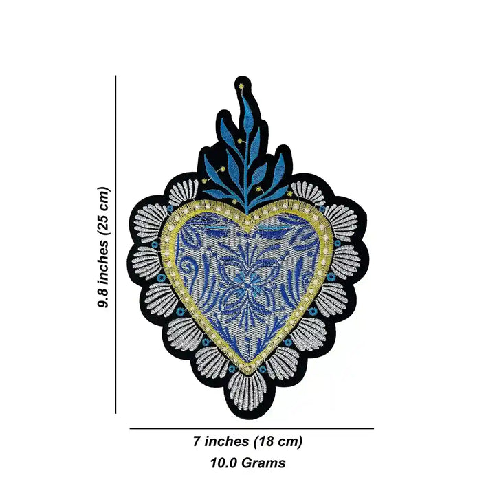 Artisanal Mexican Sagrado Corazón Appliqué Sew Patch