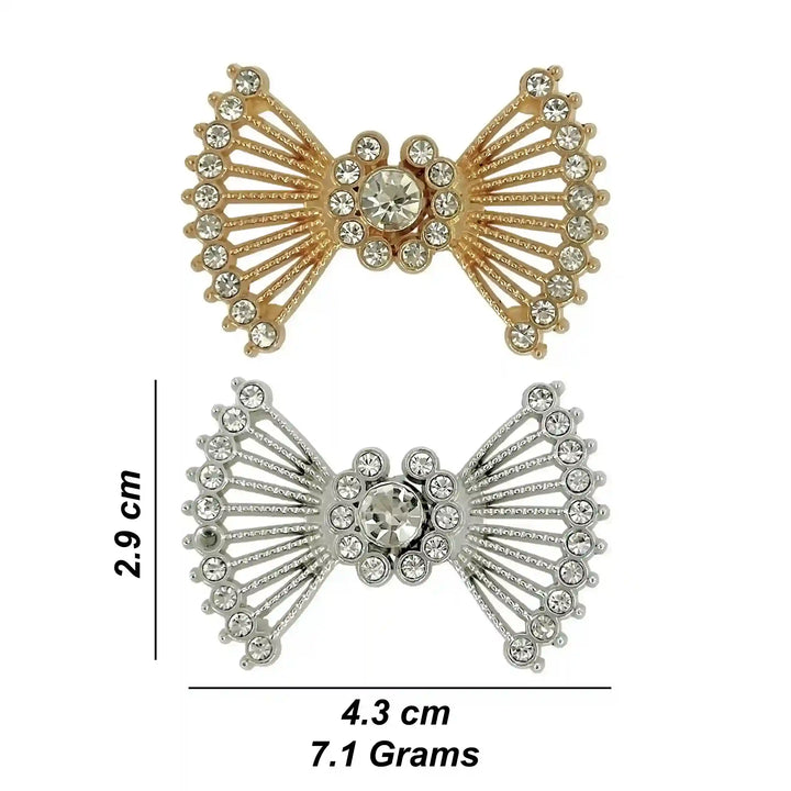 Vintage Style Crystal Rhinestone Metal Frog Closure Buttons