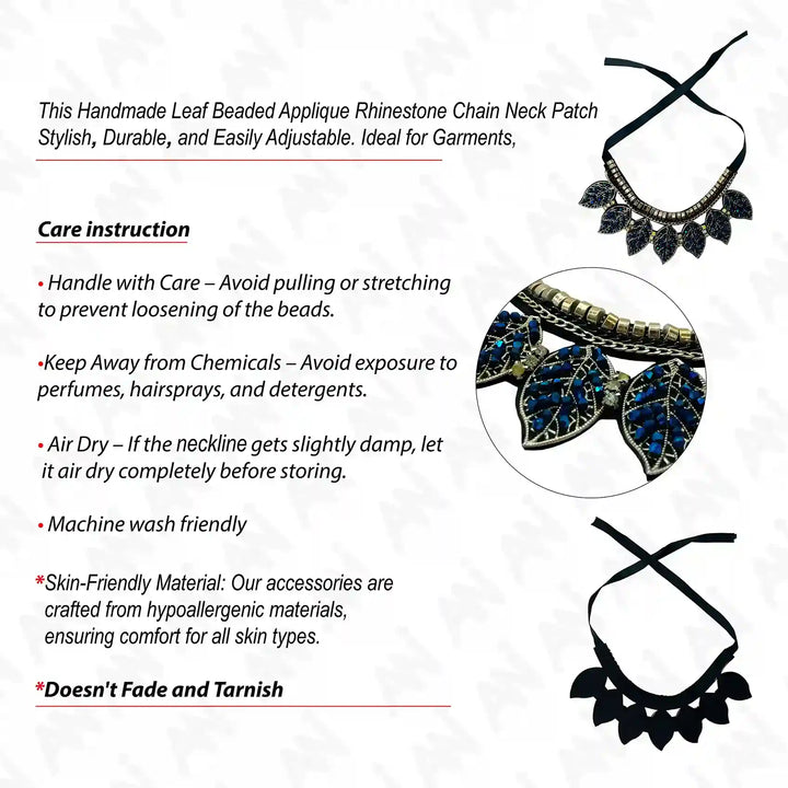 Beaded Leaf Neckline