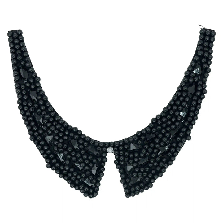 Black Bead Embellished Neckline