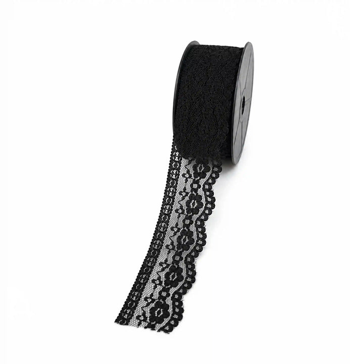 Black Floral Trim Lace | 5 Meters | SKU-B52