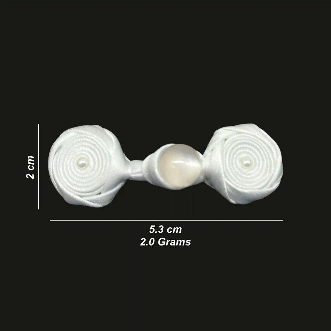 Triple Pearl Rose Frog Fastener