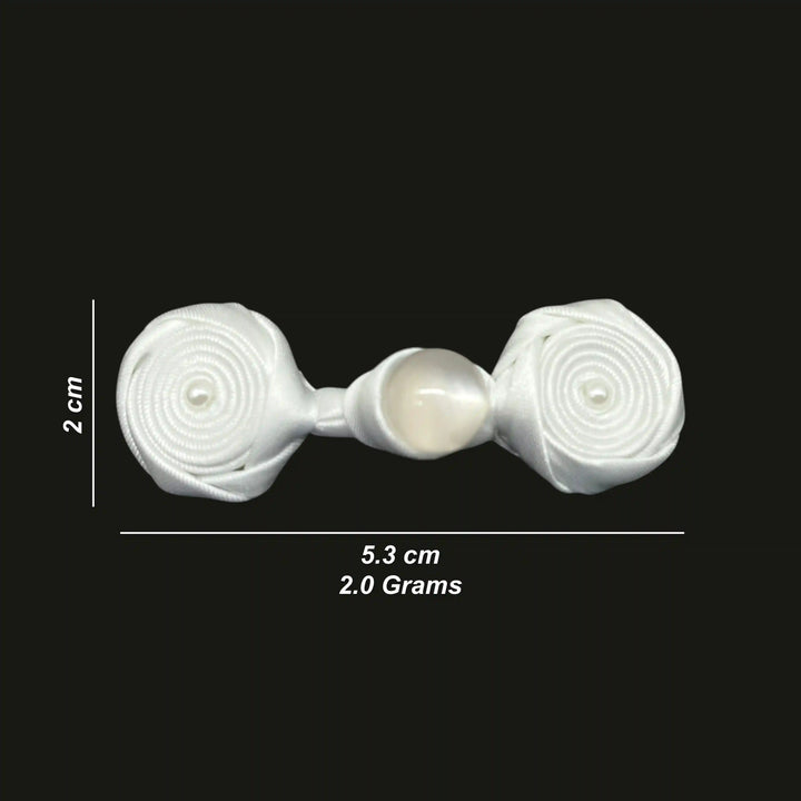 Triple Pearl Rose Frog Fastener