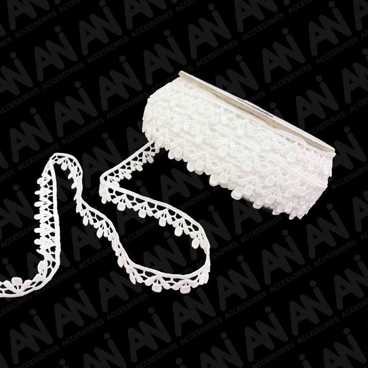 Chain Dot Lighting Sequins Lace Trim | 2 Meter