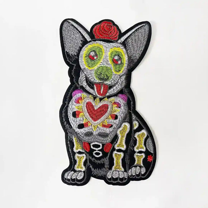 Day of the Dead Corgi Dog Patch