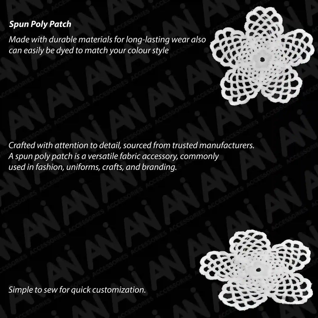 Cut Work Floral Spun Poly Patch