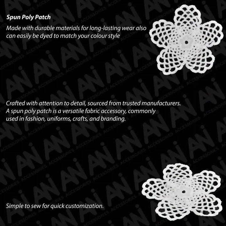 Cut Work Floral Spun Poly Patch
