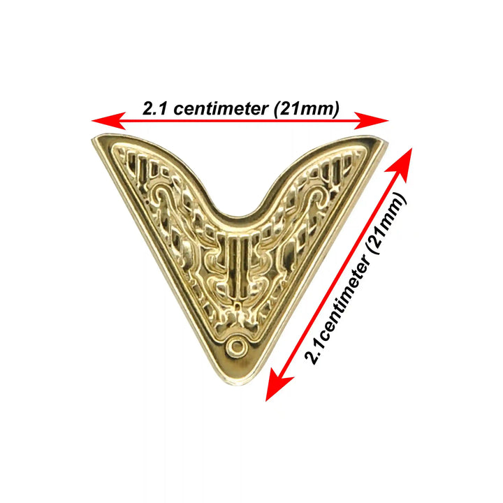 Gold V-Shaped Collar Tips